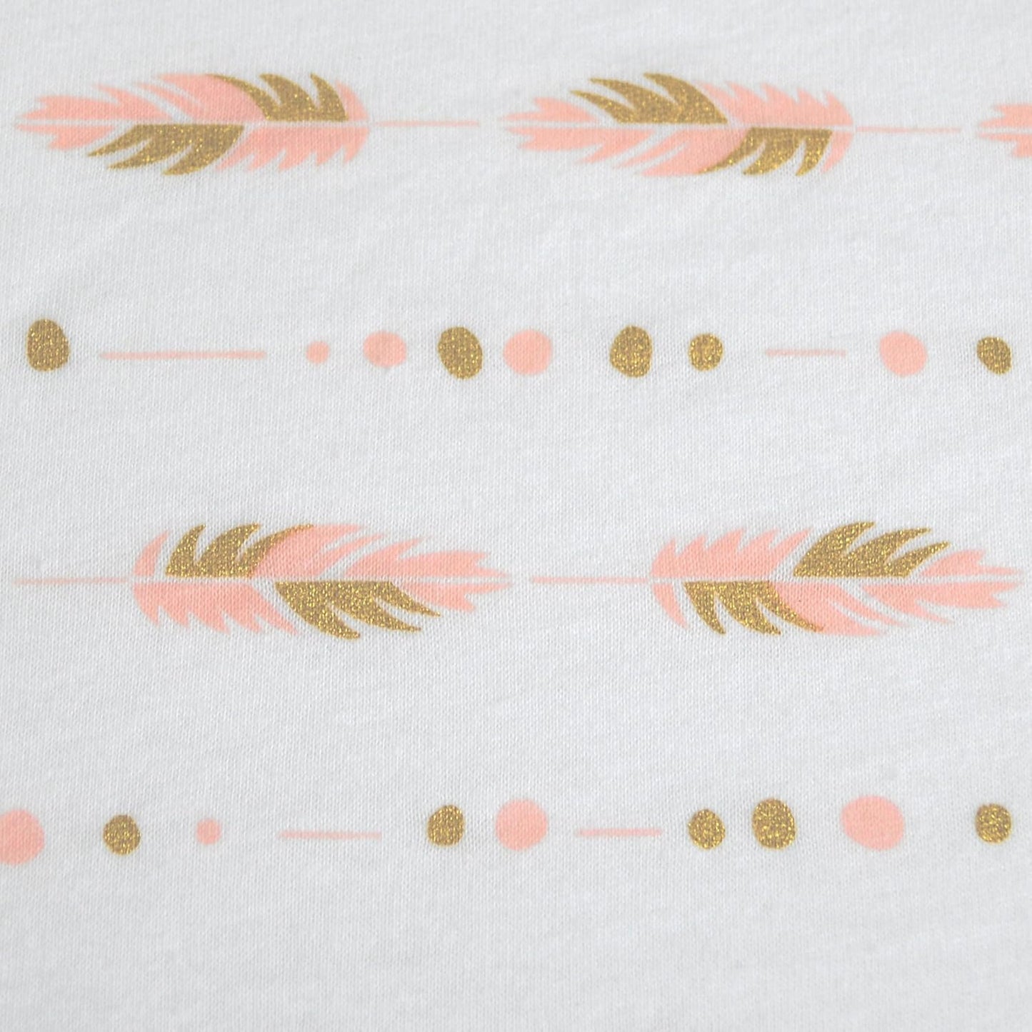 American Baby Company Printed 100% Cotton Knit Fitted Contoured Changing Table Pad Cover - Compatible with Mika Micky Bassinet, Sparkle Gold/Pink Feathers, for Boys and Girls