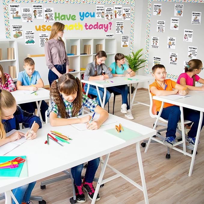 Mooliwe Math Classroom Decor Welcome Back to School Bulletin Board Set DIY