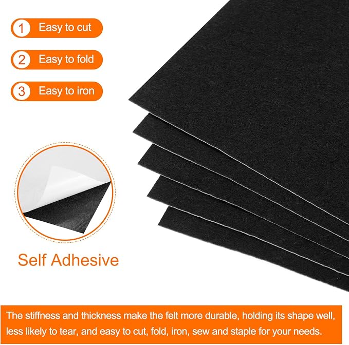 MECCANIXITY Adhesive Felt Sheets, Felt Fabric Crafts Back Adhesive Felt Sheets