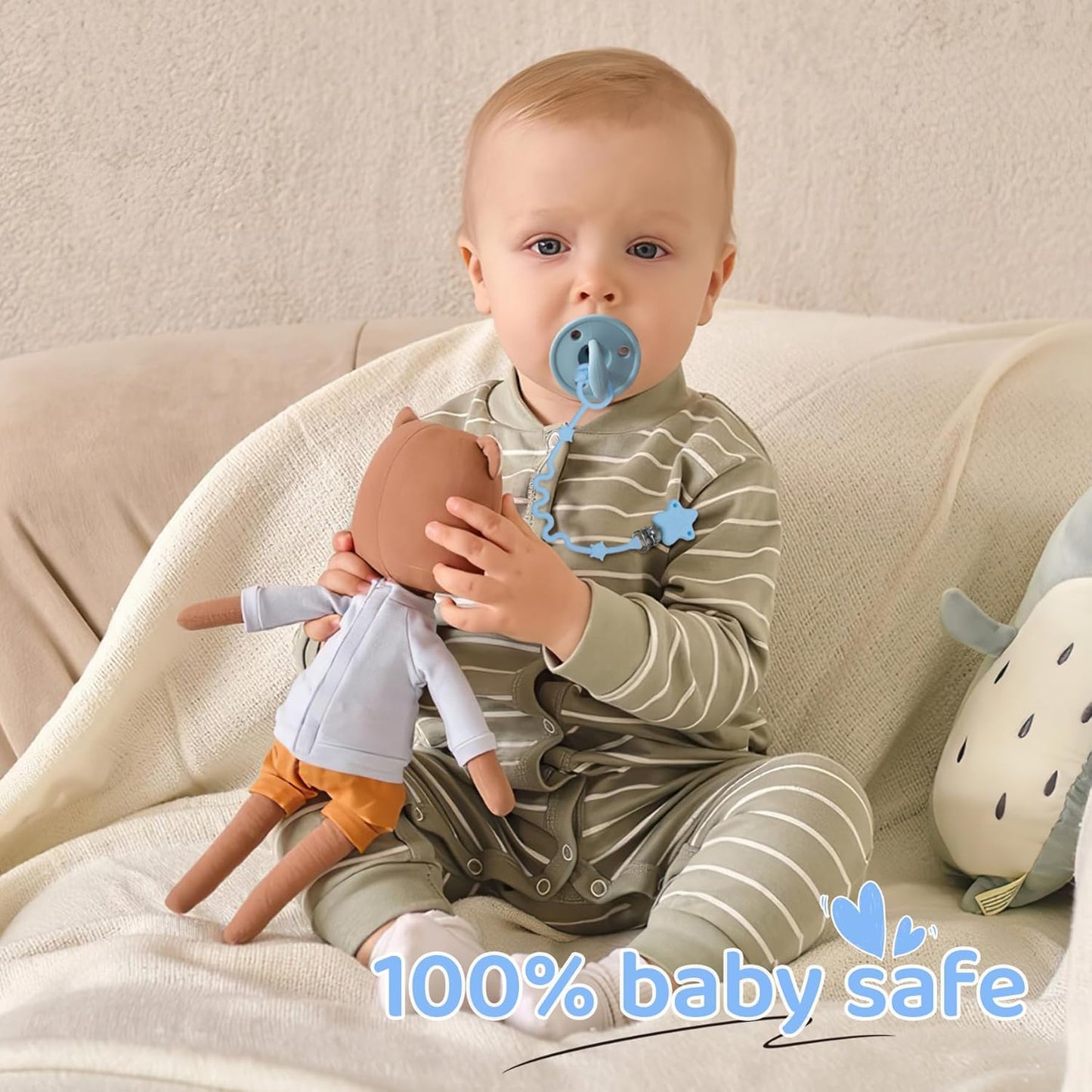 Baby Toy Strap, RTMOK Silicone Bottle Holding Clip, has 1 Toy Strap to Hold Bottles, 3 Toy Straps to Hold Any Toy, Plus 2 Free Silicone Pacifier Clips