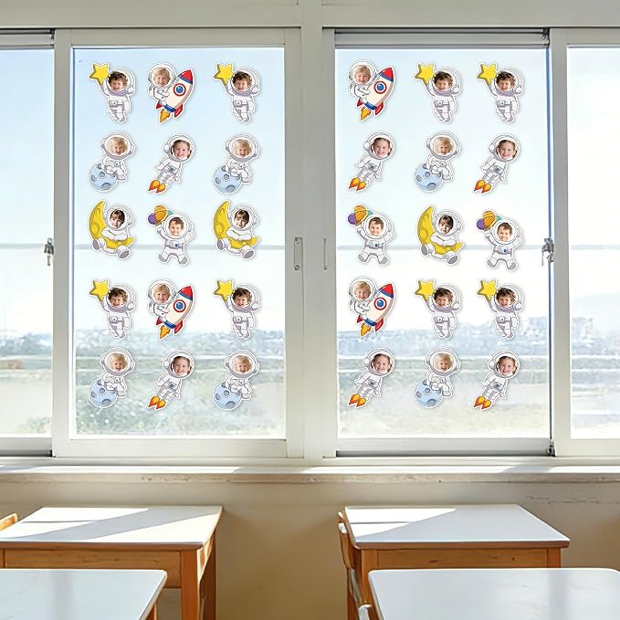 54Pcs Astronaut Cutouts Bulletin Boards Decorations, DIY Space Cutouts Planet