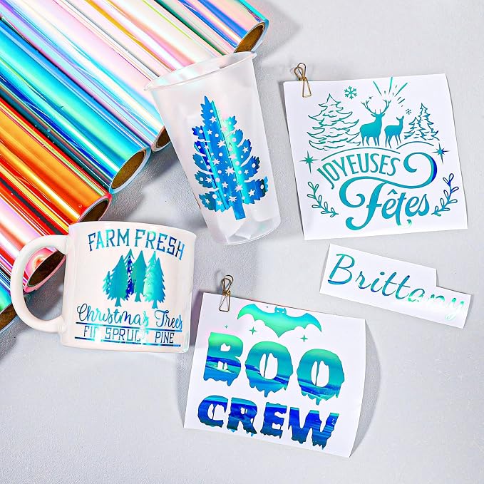 VINYL FROG Holographic Adhesive Vinyl Opal Lake Blue Craft Permanent Vinyl Roll