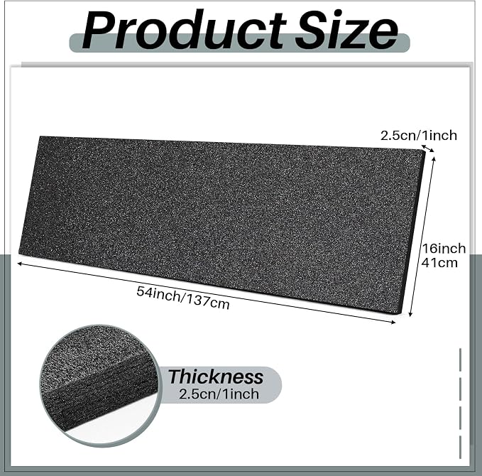 Ramede Customizable Polyethylene Foam Sheet 54 x 16 x 1 Inch Black Foam Insert