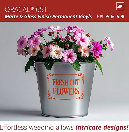 ORACAL 651 Matte Orange Vinyl Durable Roll Easy to Weed Permanent Adhesive