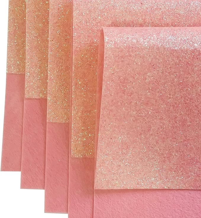 Jtnohx Glitter Felt Fabric, 8 x12 inches Felt Square Glitter