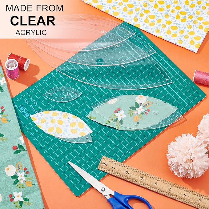 BENECREAT 6PCS Leaf Quilting Templates Set, Quilting Sewing Needlework Craft