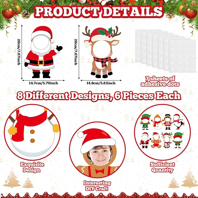 48 Set Christmas Santa Elf Reindeer Snowman Nutcracker Gingerbread Man Penguin