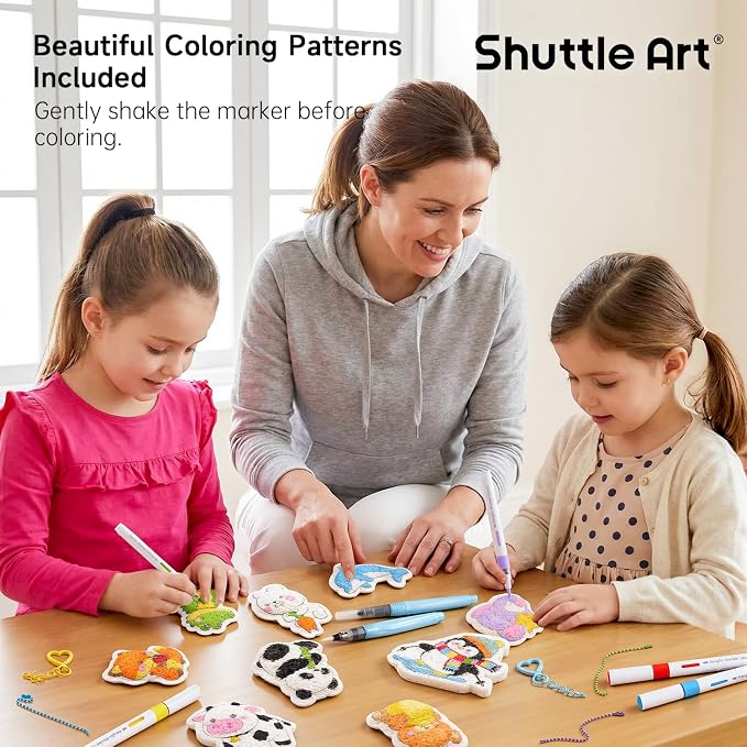Shuttle Art 63 Pcs Magic Foam Texture Painting Kit Animal Series: 15 Animal