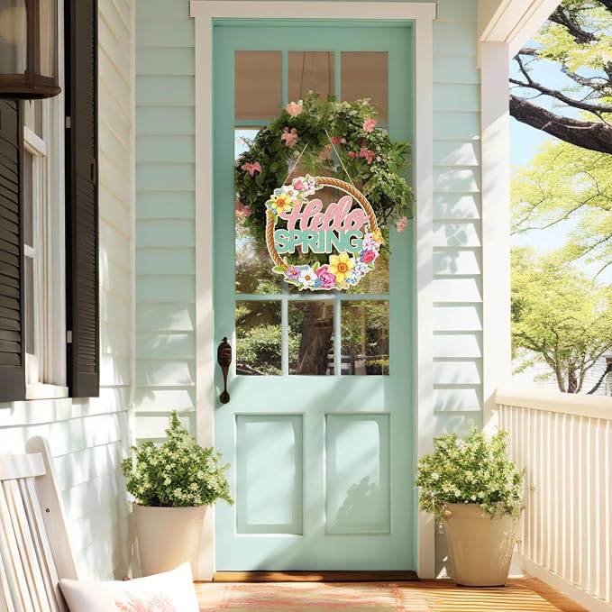 Large Size 12" Wooden Spring Ornaments to Paint, Flower Wooden DIY Blank