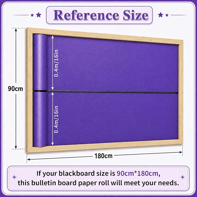 Purple Bulletin Board Roll Non-Woven Fabric Poster 16in X 12ft | Back to School
