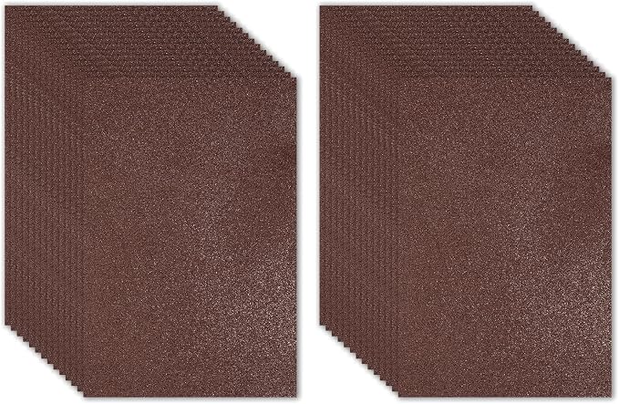 PATIKIL 30Sheets Dark Brown EVA Glitter Foam Sheet 11.8 x 7.9 Inch 2mm Thick