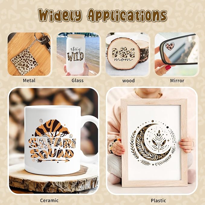 Leopard Boho Permanent Adhesive Vinyl 16 Sheets 12'' x 10'' | Zebra Animal