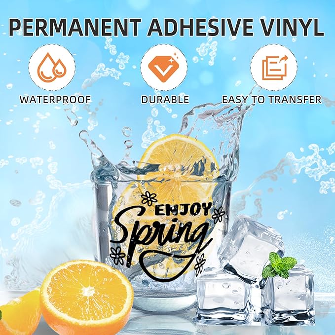 IModeur Permanent Vinyl for Cutting Machine- 28 Pack Permanent Adhesive Vinyl