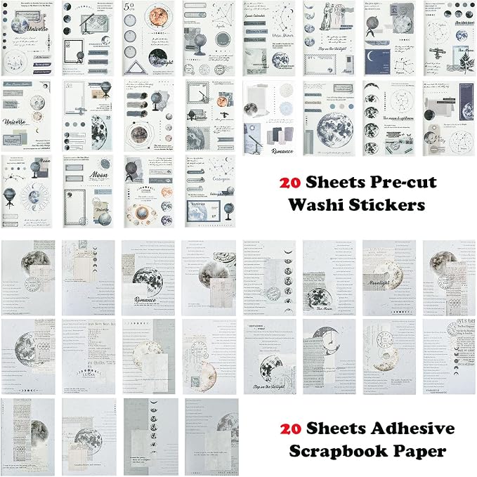 Aesthetic Planet Vintage Washi Stickers