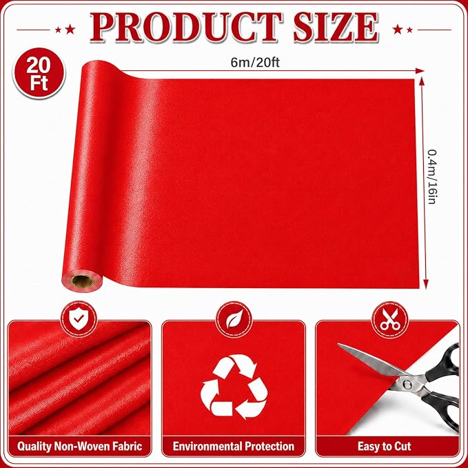 Red Bulletin Board Roll Non-Woven Fabric Poster 16in X 20ft | Back to School