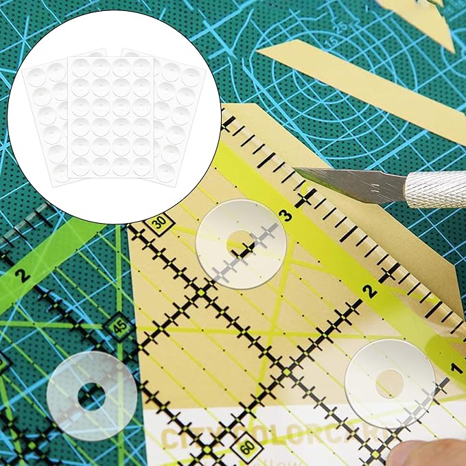 72pcs Non-Slip Silicone Grips for Quilt Templates, Quilting Rulers, Adhesive