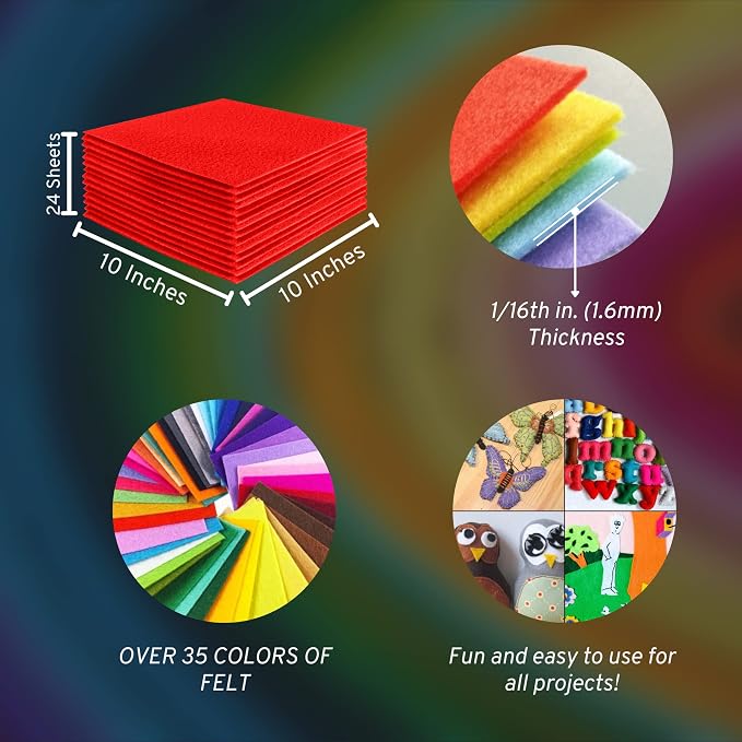 FabricLA Acrylic Felt Sheets for Crafts
