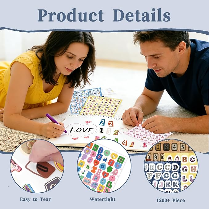 Letter Stickers Book, 40 Sheets