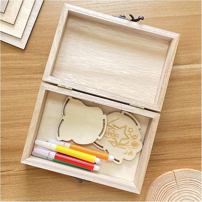 Cregugua 8 Pack 6 X 4 X 2 Inch Unfinished Wooden Box