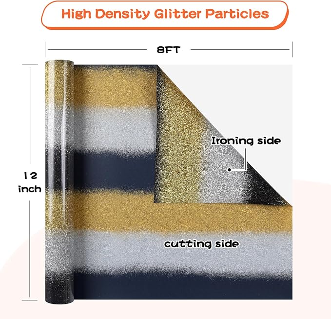 guangyintong Rainbow Glitter Heat Transfer Vinyl Rolls
