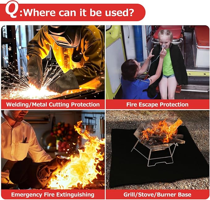 Matace Welding Blanket Fireproof 6x8 Feet Carbon Felt Soldering Mat & Pad