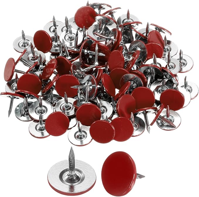 uxcell 150Pcs Upholstery Tacks, 11mmx10mm Flat Head Thumb Tack Decorative