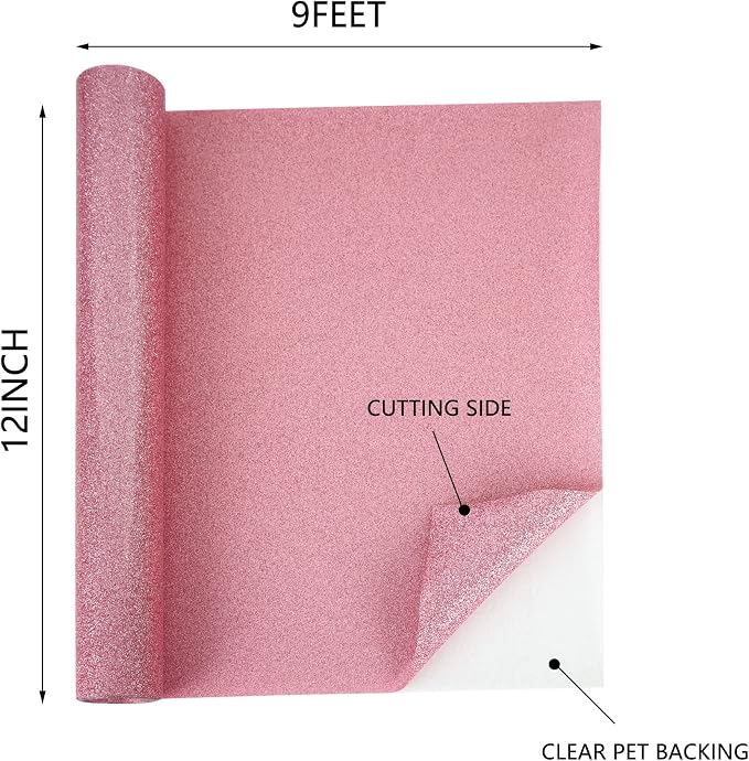 HTVVETUR Glitter HTV Vinyl Rolls Heat Transfer Vinyl