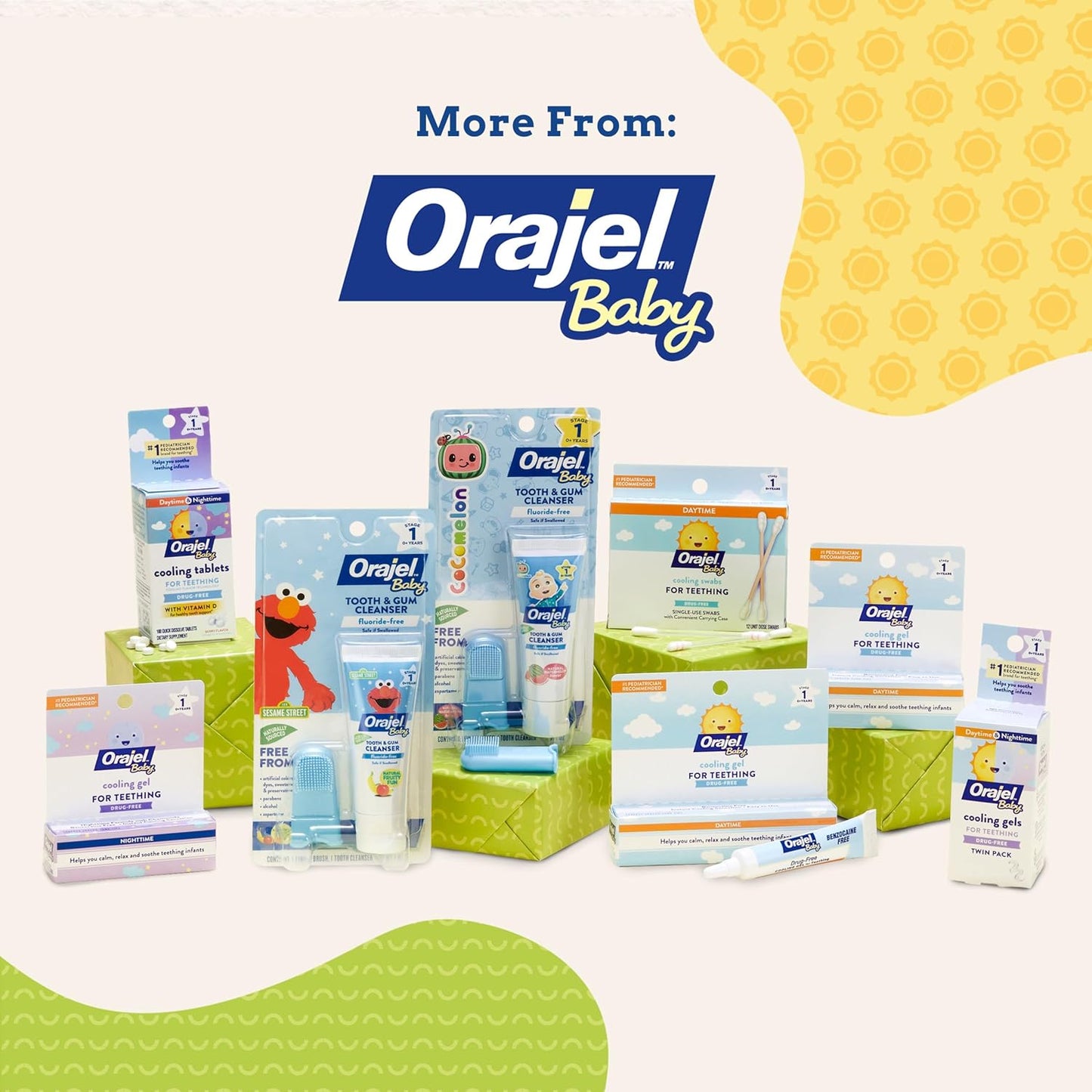 Orajel Baby Daytime Cooling Gel for Teething, Drug-Free, #1 Pediatrician Recommended Brand for Teething*, One .33oz Tube