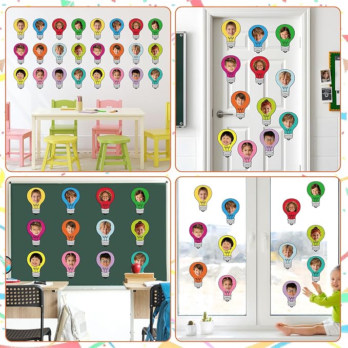 60PCS VBS 2026 Light Bulb Theme Cutouts Colorful Light Bulb Bulletin Board