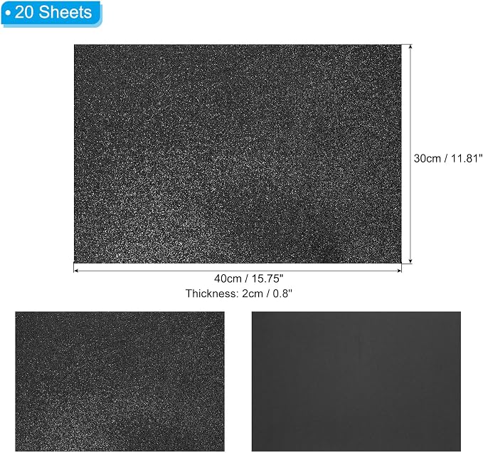 PATIKIL 20 Sheets 2mm Glitter Foam Sheet