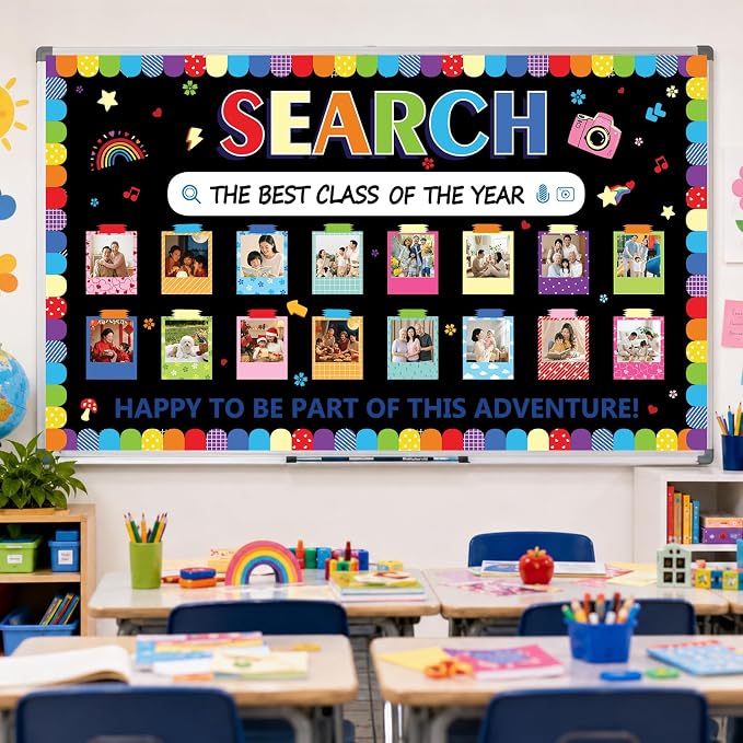 Photo Display Bulletin Board Kit Welcome Back to School Search Adventure