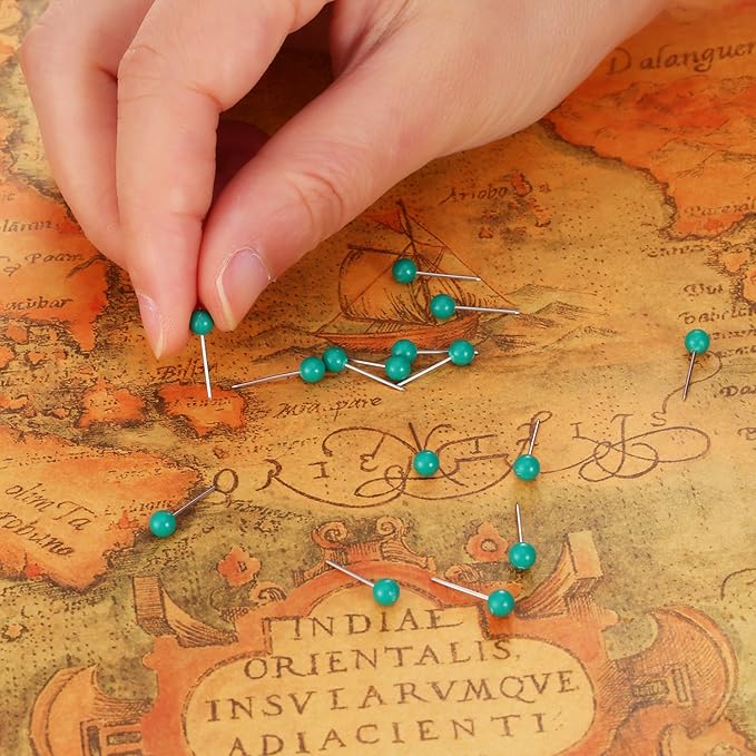 WILLBOND 500 Pack Map Push Pins Map Tacks Small Round Head Push Pins Thumb Tacks