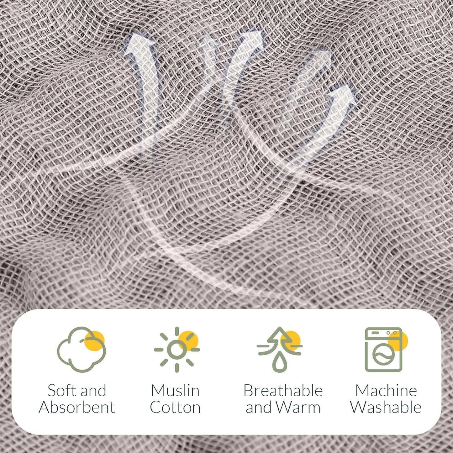 VitalCozy 8 Pcs Baby Muslin Hooded Bath Towels and Washcloths, 32 x 32 Inch Muslin Hooded Baby Towels Absorbent Blankets for Gift Newborn Infant Shower (Morandi Color)