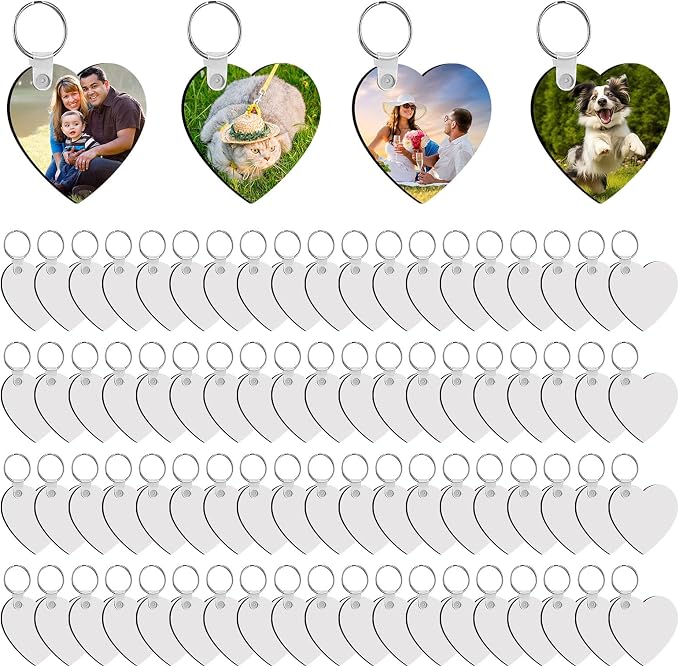 240Pcs Sublimation Keychain Blanks Double Sides 80 MDF Sublimation Keychains
