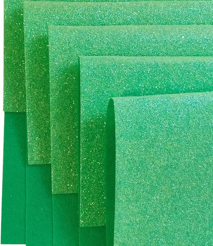 Jtnohx Glitter Felt Fabric, 8 x12 inches Felt Square
