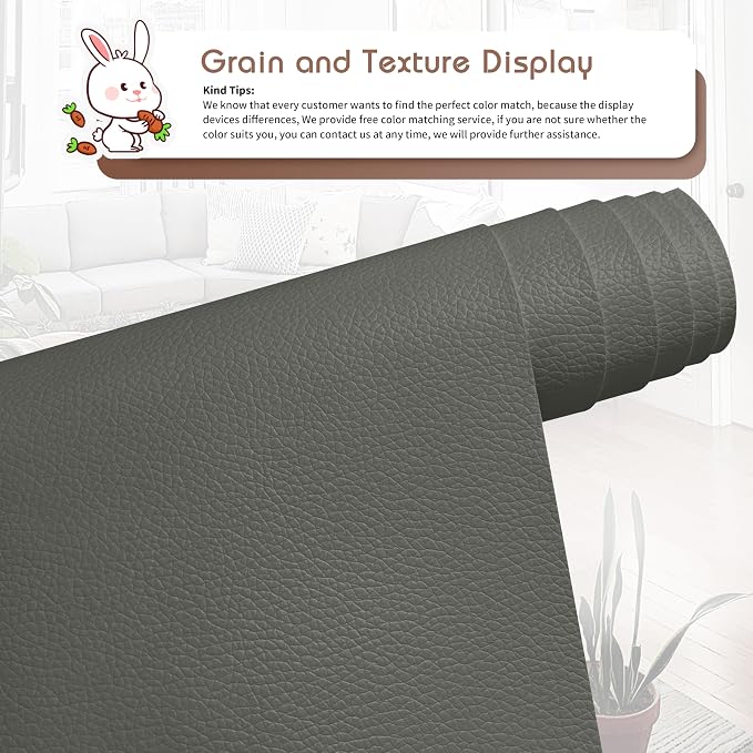 KING MOUNTAIN Leather Repair Patch, 12 x 60 Inches self Adhesive Leather Repair