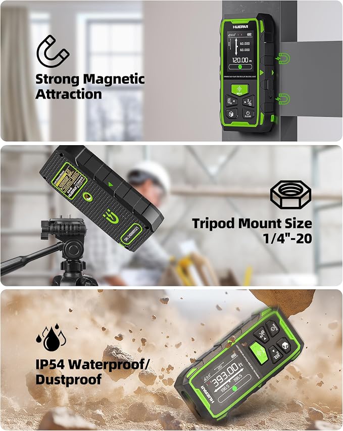 Huepar Professional Dual Laser Measuring Tool 393ft, 5 Years Warranty,