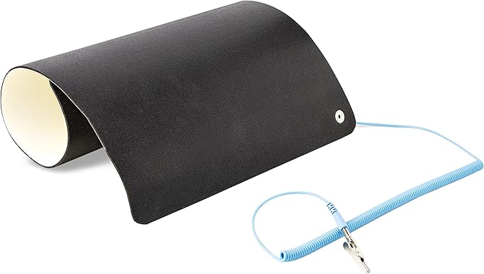 StarTech.com Anti Static Mat, ESD Mat for Electronics Repair, Anti Static Table/Desk Mat w/Detachable Grounding Wire, ANSI/ESD S 4.1, Flexible Thermoplastic Work Pad, 11x18in, TAA