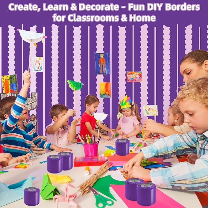 6 Rolls 196.8 Ft Bulletin Board Borders