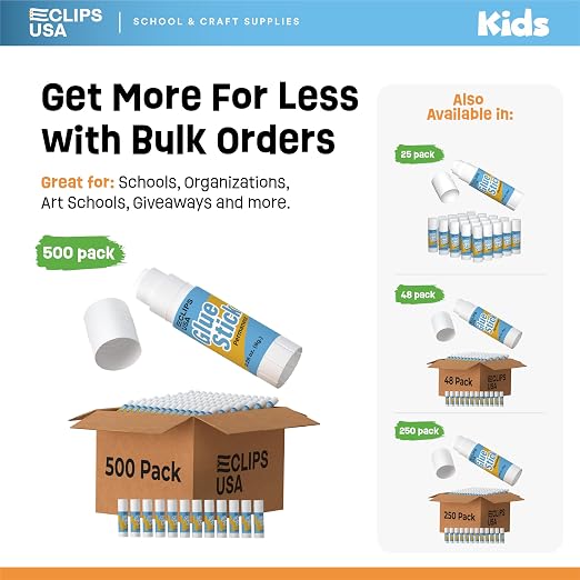Glue Sticks Bulk, Washable Glue Sticks