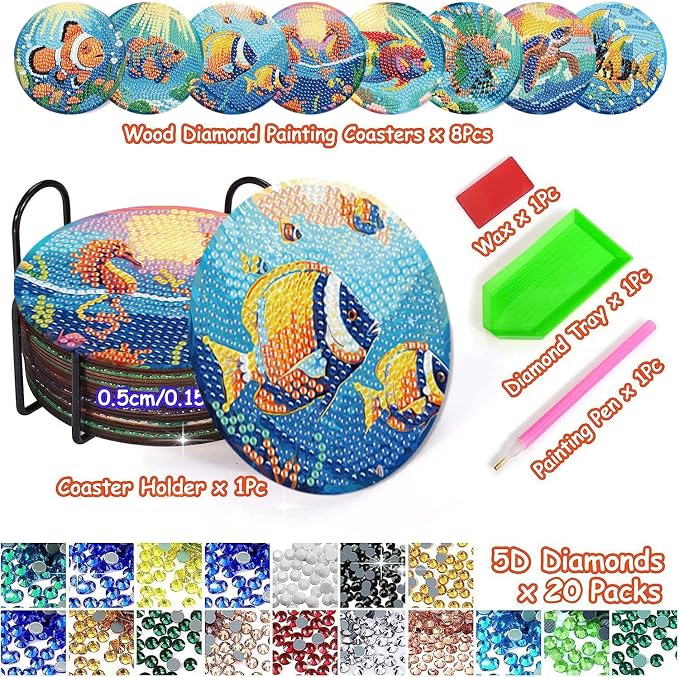 Axquilon Diamond Art Coasters Kit