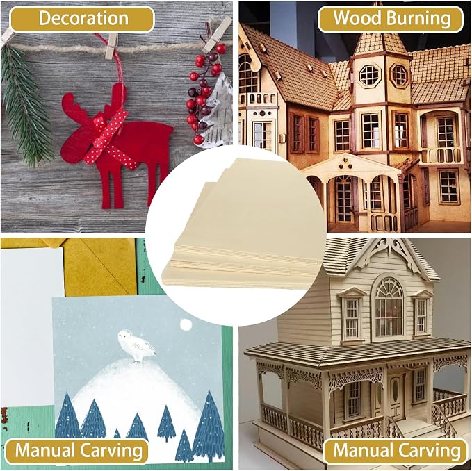 8 Pack Basswood Sheets for Crafts