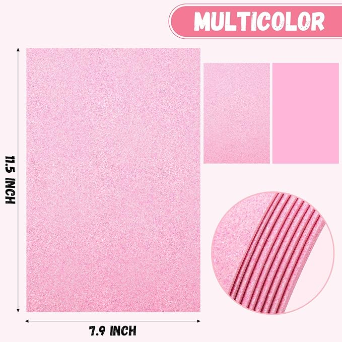 10 Pack Glitter Foam Sheets Craft 8 x 12 inch | Sparkles Foam Paper