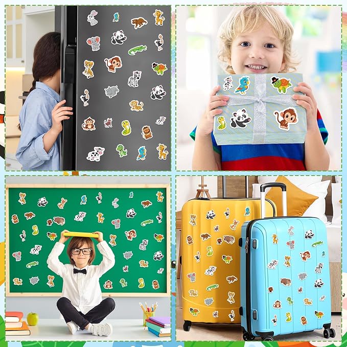 300Pcs Animals Foam Stickers, Self-Adhesive Cartoon Forest Animals Foam Reward