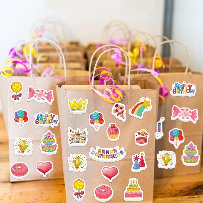 300Pcs Happy Birthday Foam Stickers, Cute Foam Birthday Stickers Self Adhesive