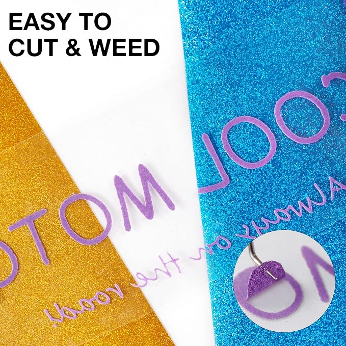 HTVRONT Glitter HTV Heat Transfer Vinyl Roll