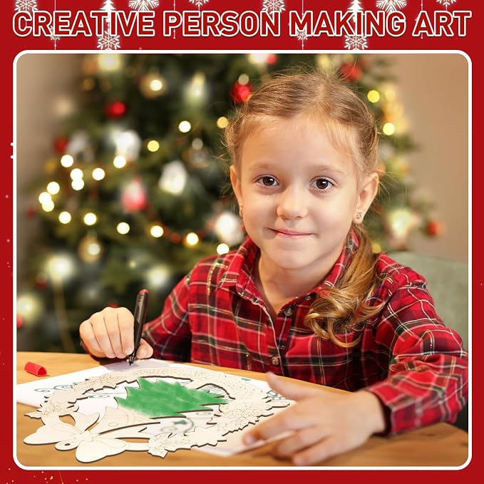 Paintable Christmas Ornaments 3 Sets, Wooden Ornaments to Paint, Unifished
