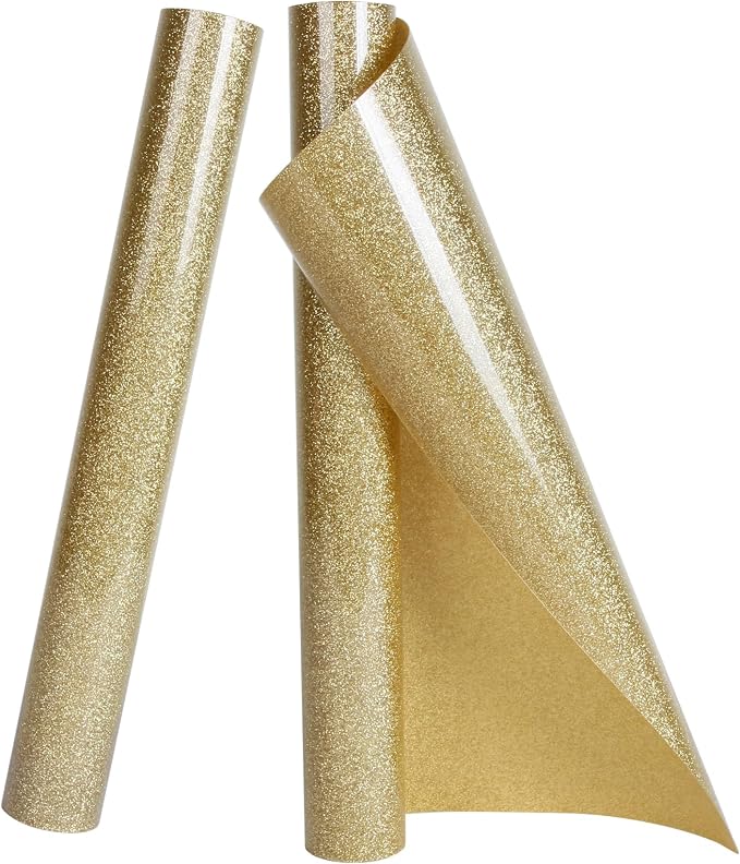 TORC Champagne Glitter HTV Heat Transfer Vinyl 2 Rolls Iron on Vinyl