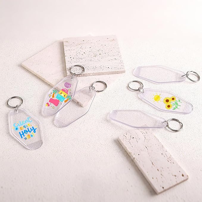 Yoption 50pcs Blank Motel Keychain Bulk