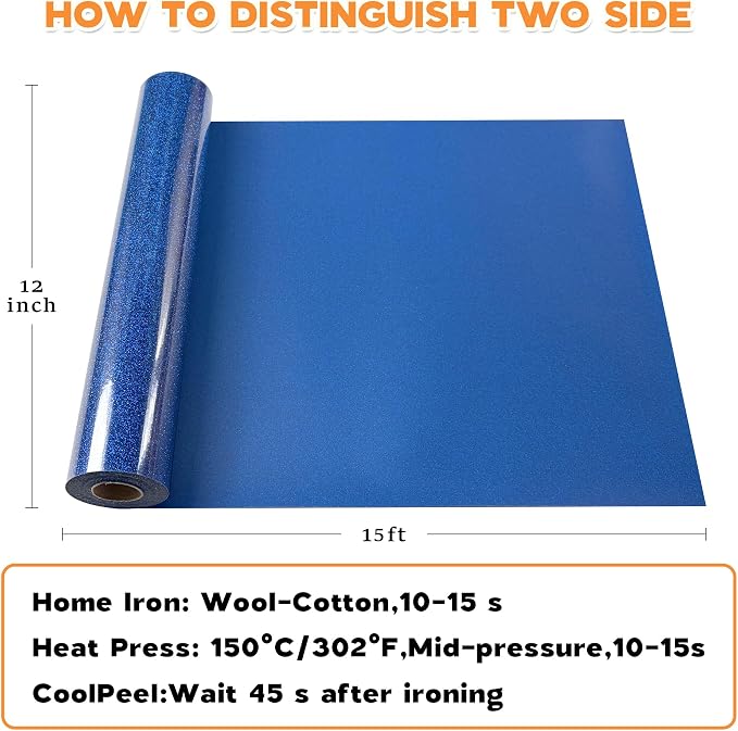 HTVVETUR Glitter Heat Transfer Vinyl
